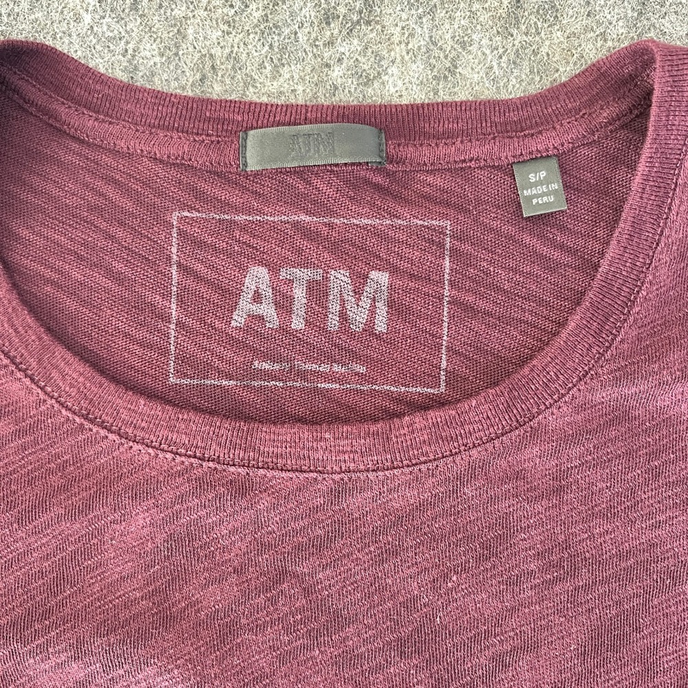 ATM Anthony Thomas Melillo long-sleeve t-shirt dress size small merlot - Picture 2 of 4